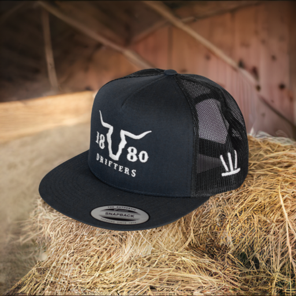 Black Flat Bill Snapback